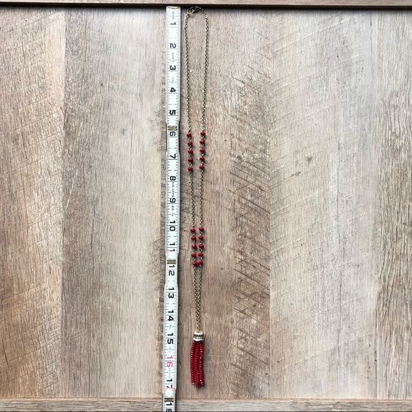 Beaded Tassel Necklace, Antique Vintage Style, Cottagecore, Boho - Picture 4 of 4